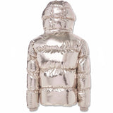 Kids Jordan Craig Metallic Hooded Bubble Jacket (Gold) 91542MK