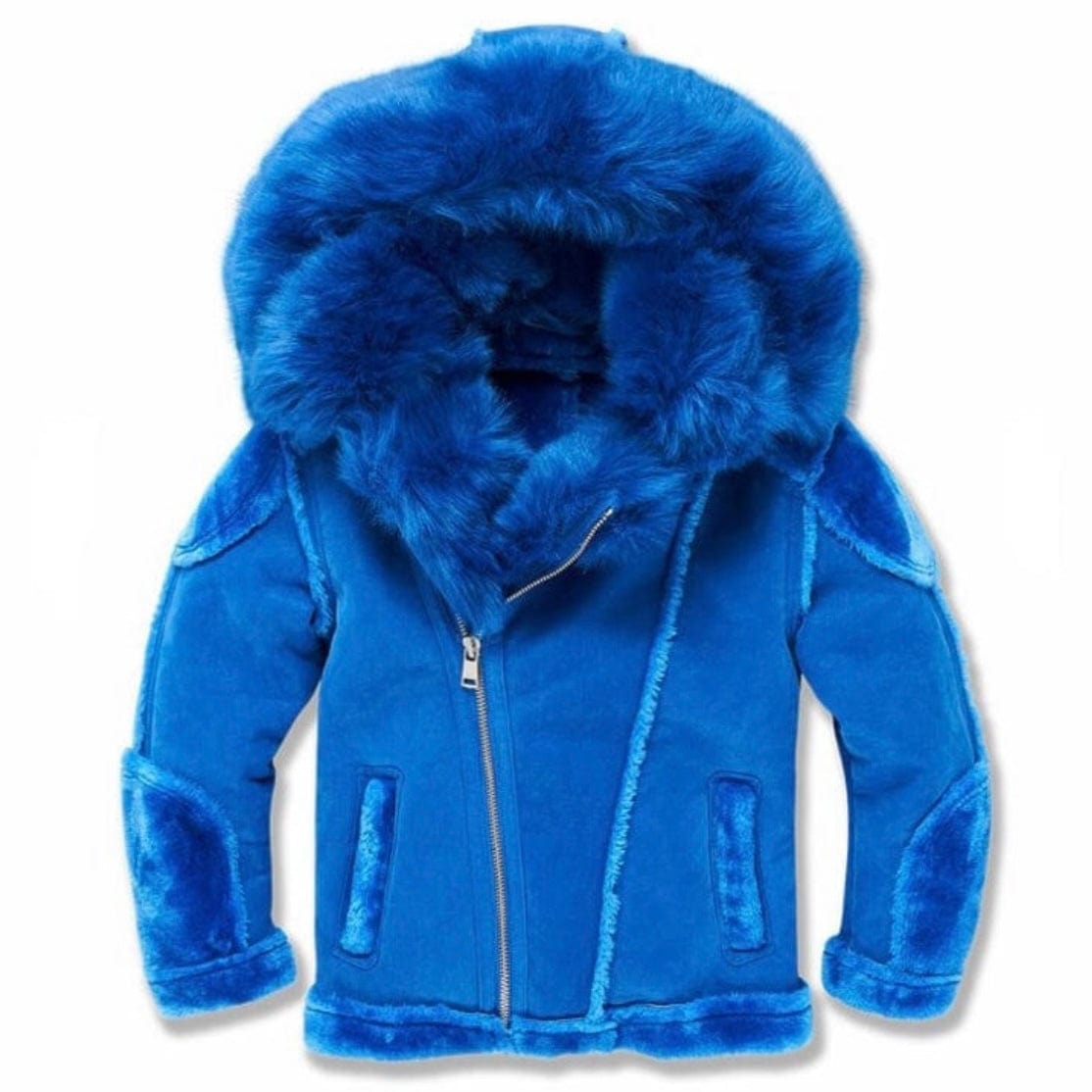 Boys Jordan Craig El Jefe Shearling Moto Jacket (Royal) 91536B