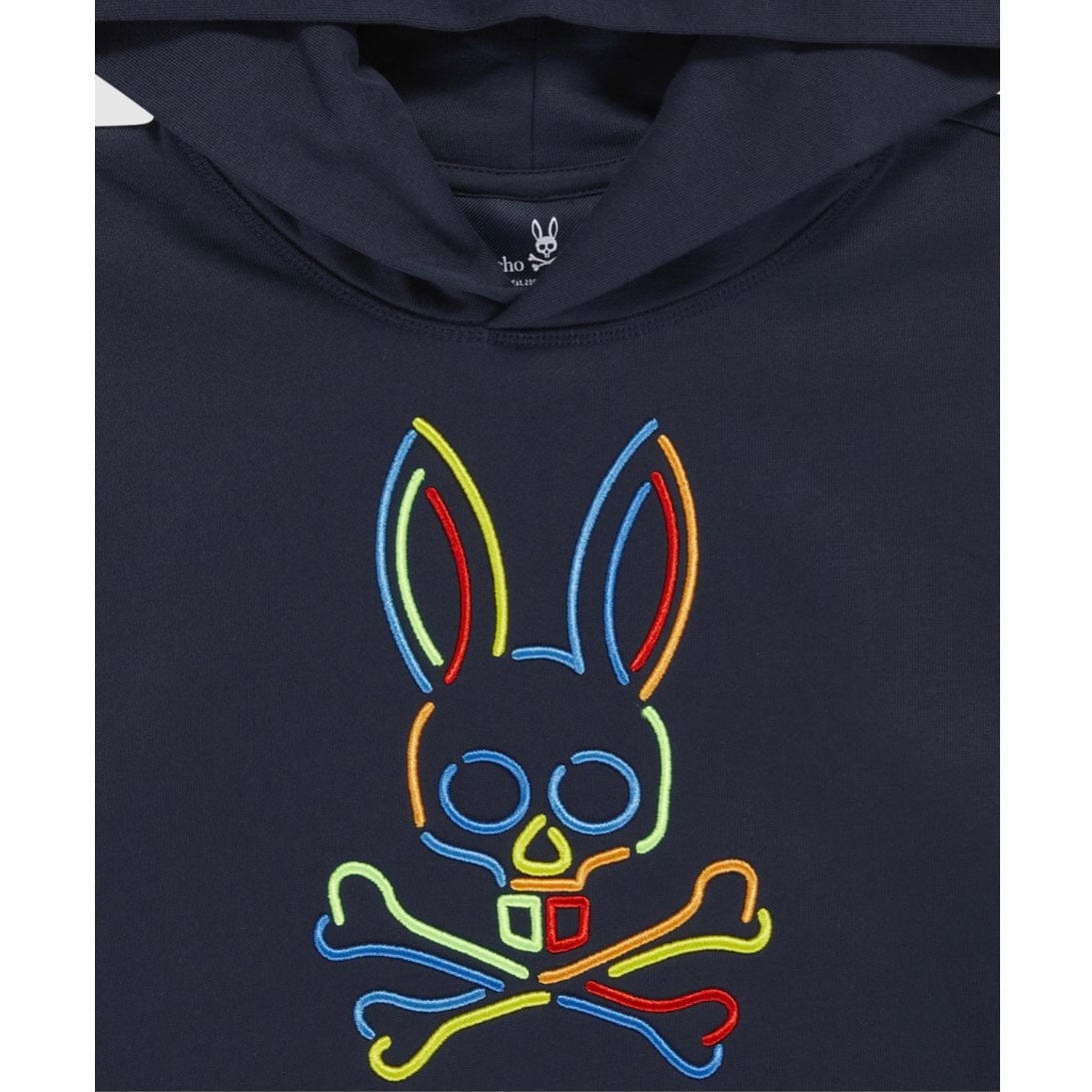 Kids Psycho Bunny Barbon Neon Glow Hoodie (Navy)