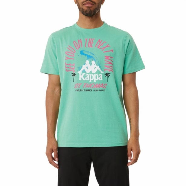 Kappa Authentic Aelous T Shirt (Green/White/Pink) 33146IW