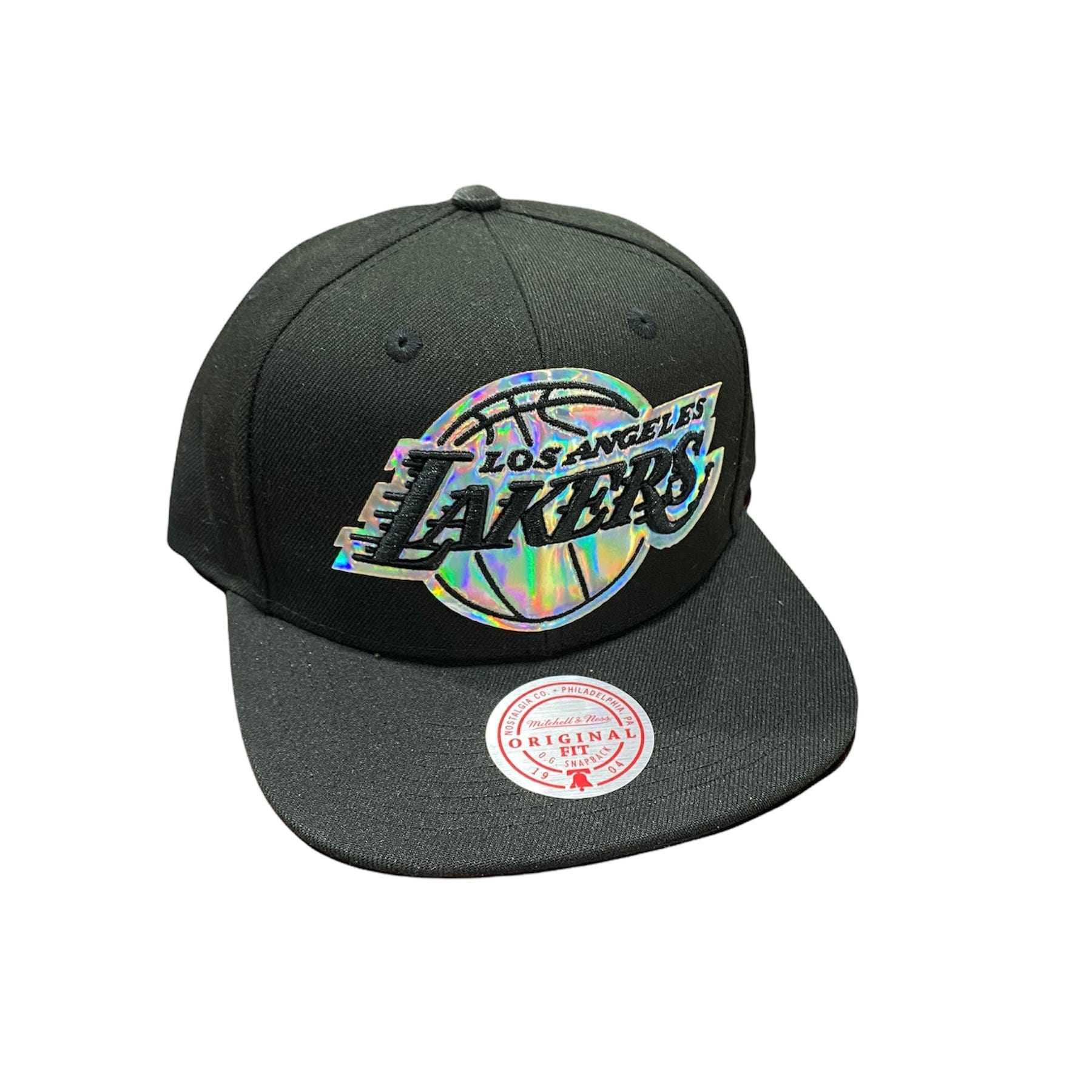 Mitchell & Ness Nba La Lakers Iridescent Xl Logo Snapback (Black)