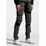 Embellish Operator Cargo Denim Jeans (Black/Green) EMBSP121-211