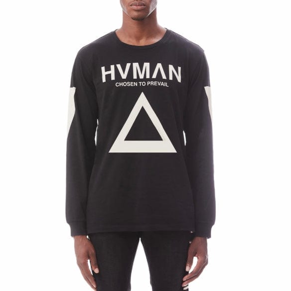 Hvman Long Sleeve Crew Neck Tee (Black) 38B7-F18A