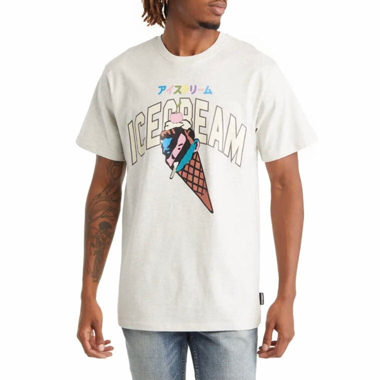 Ice Cream Yikes Stripes SS Tee (Light Heather Grey) 421-8202