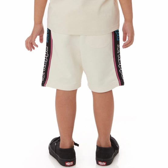 Kids Kappa Logo Tape Asved 2 Shorts (Cream/Black-Blue/White) 34152QW