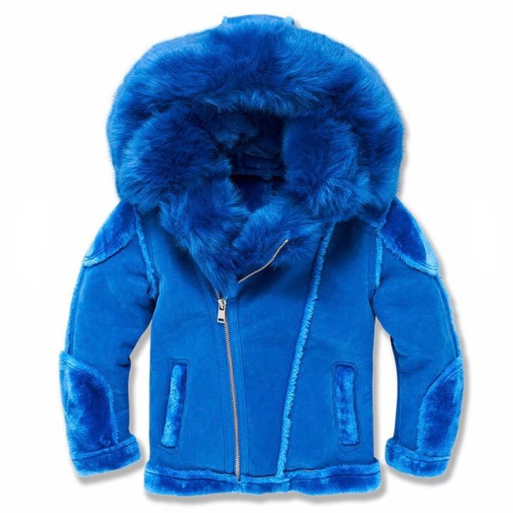 Kids Jordan Craig El Jefe Shearling Moto Jacket (Royal) 91536K