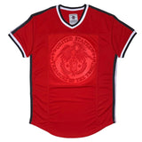 Bleeker & Mercer Embossment Varsity T-Shirt (Money/Red) - T844