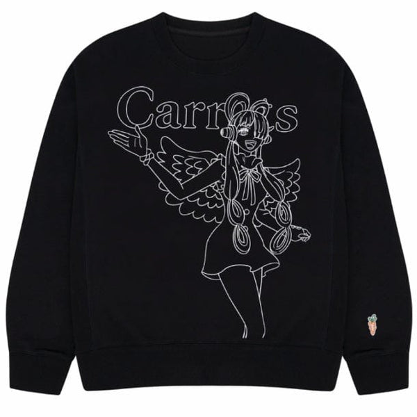 Carrots X One Piece Uta Outline Crewneck Sweatshirt (Black)