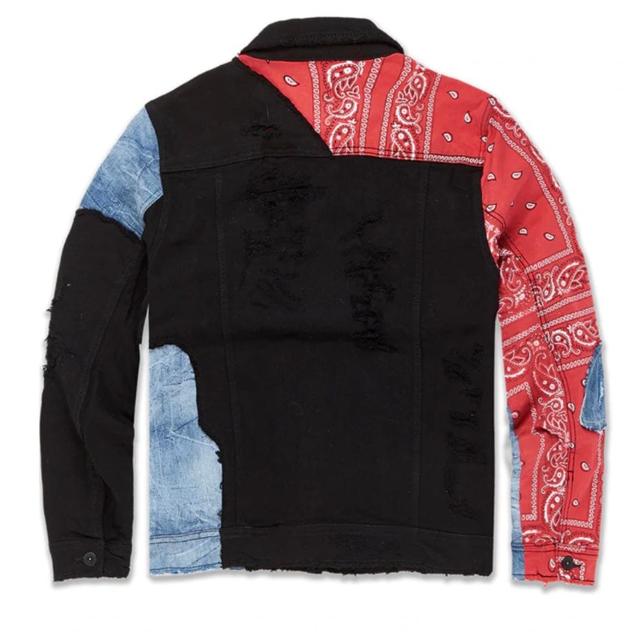 Boys Jordan Craig Represent Denim Trucker Jacket (Crimson) 91556B