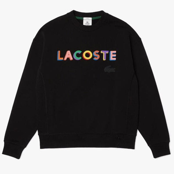 Lacoste Unisex Live Loose Fit Embroidered Fleece Sweatshirt (Black) SH7277