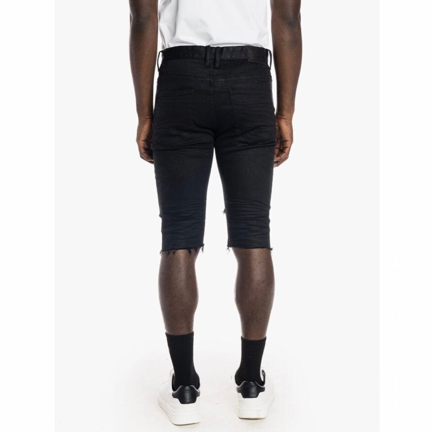 Smoke Rise Heavy Rip & Repair Denim Shorts (Jet Black) JS21121R