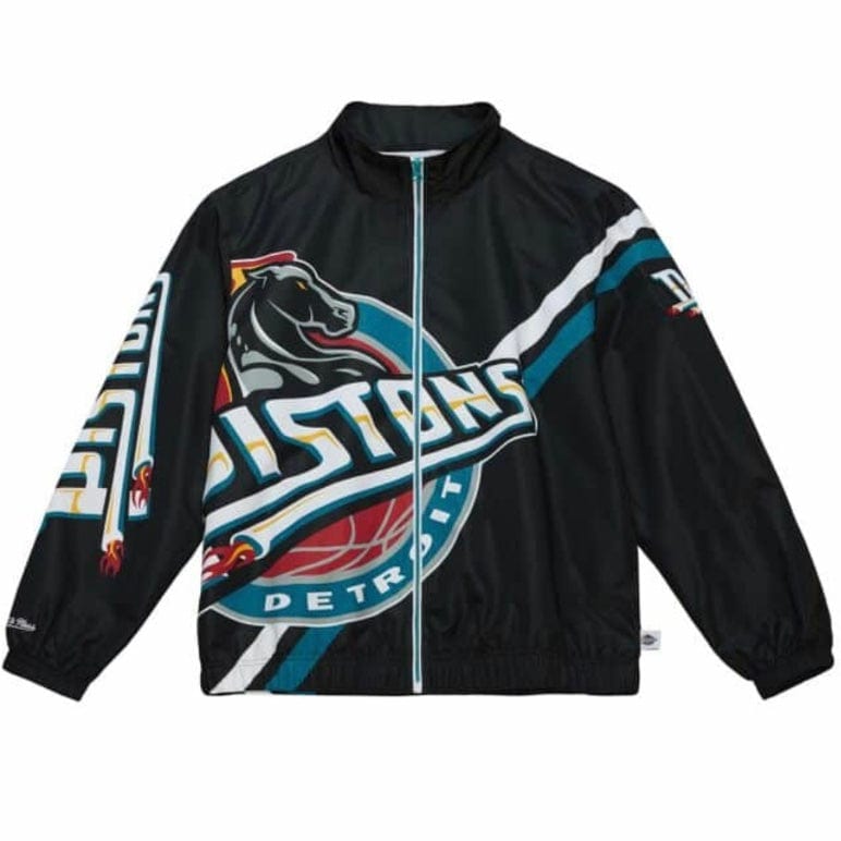 Mitchell & Ness NBA Detroit Pistons Exploded Logo Warm Up Jacket (Black)
