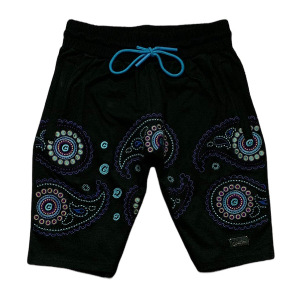 Cookies Casablanca Interlock Jersey Sweat Shorts (Black/Blue) 1557B5875