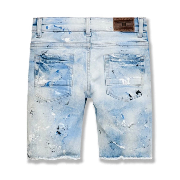 Kids Jordan Craig Odyssey Striped Denim Shorts (Ice Blue) J3175SK