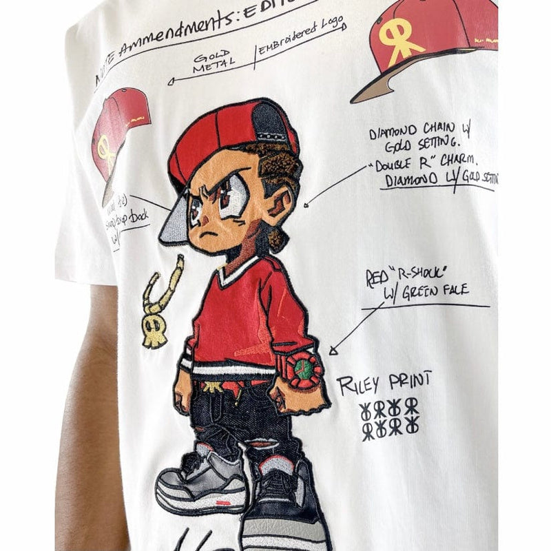De Kryptic The Boondocks Riley Blueprints Embroidered T Shirt (White) BD-KT-037