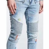 Embellish Iris Biker Denim Jeans (Blue Stitched) EMBSP221-132