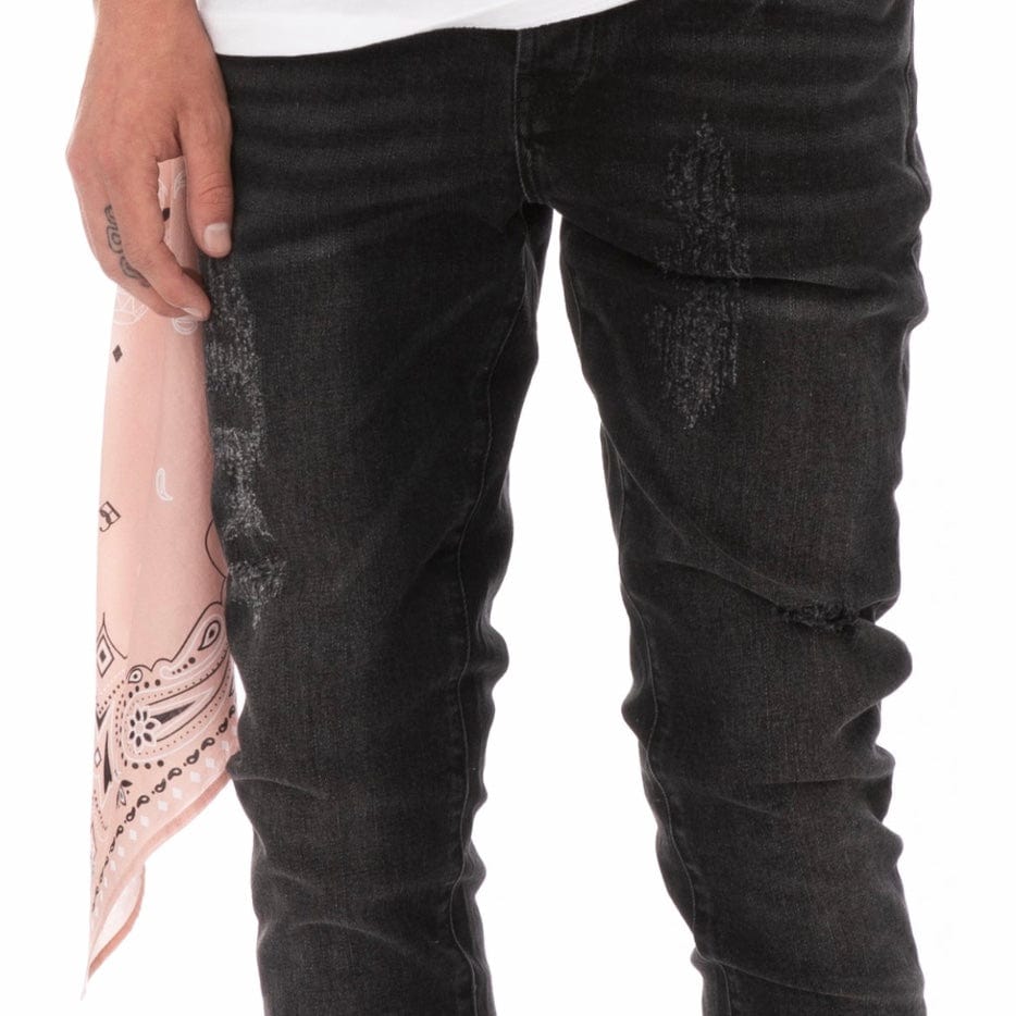 Blue Carats The Mcqueen 5-Pkt Slim Fit Jean (Distressed Noir) 211-7105