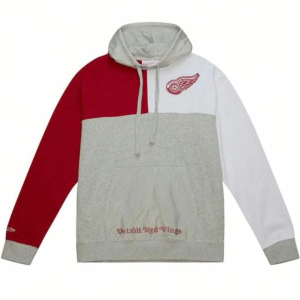 Mitchell & Ness Detroit Red Wings Tie Breaker Fleece Hoodie (Red/White/Grey)