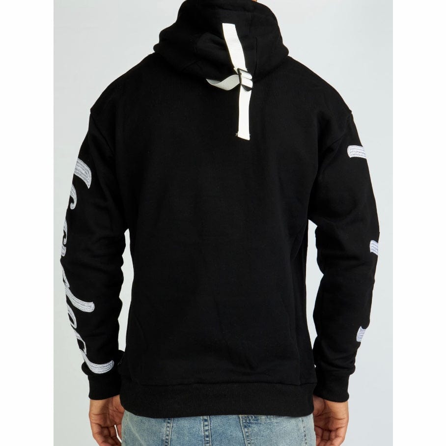 Locked & Loaded Chain Stitch Hoodie (Black/White) LLHSHS1025502