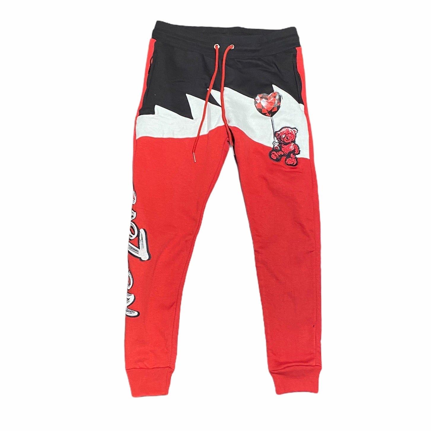 Retro Label 5s Raging Bull No Love Joggers (Red/White/Black)