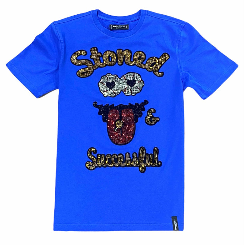 Roku Studio Rhinestone Stoned T Shirt (Royal Blue) RK1480518-RYB