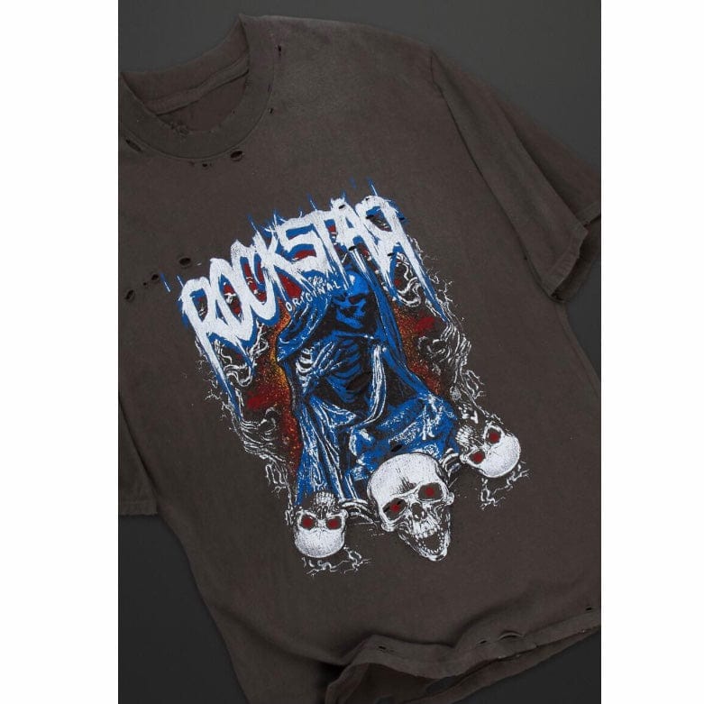 Rockstar Original Ozzy Oversized Graphic T Shirt (Dark Grey)