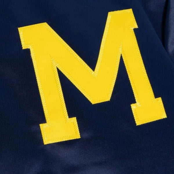Mitchell & Ness NCAA University Of Michigan Champ City Satin Jacket (Navy)