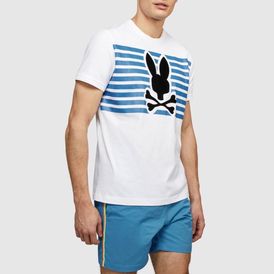 Psycho Bunny Cullman Graphic Tee (White) B6U200N1PC