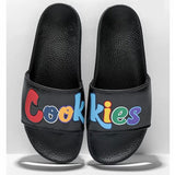 Cookies Original Mint Logo Faux Leather Slides (Black) 1558A6254