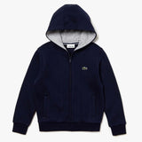 Kids Lacoste Sport Tennis Zippered Fleece Sweatshirt (Navy/Grey) SJ2903