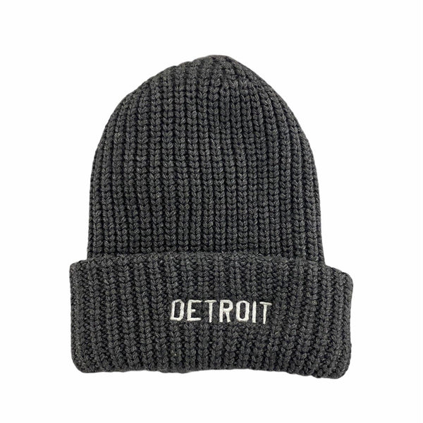 Ink Detroit Cable Knit Beanie (Grey)