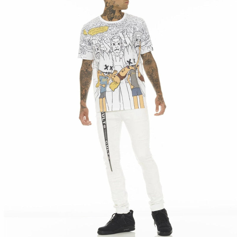 Cult Of Individuality Rage Short Sleeve Tee (White) 622A5-K36A