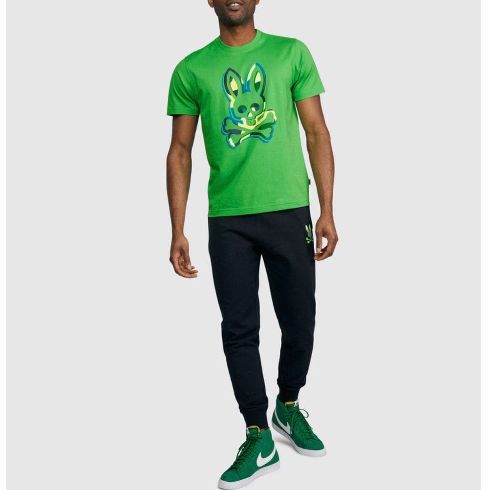 Psycho Bunny Binns Graphic Tee (Grass Green) B6U464T1PC