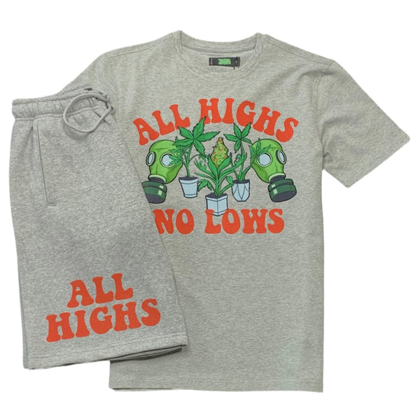 Zaza "All High" T Shirt & Short Set (Heather Grey)