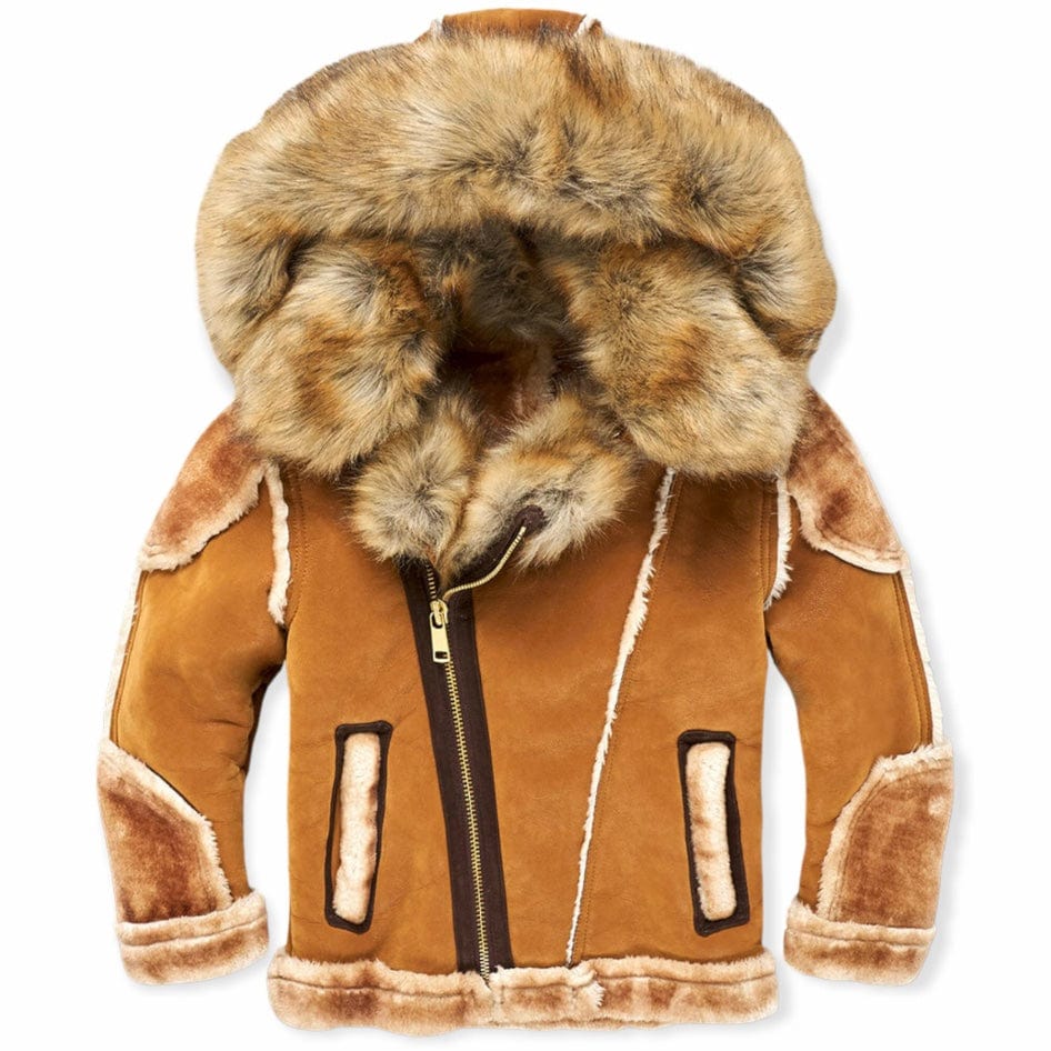 Boys Jordan Craig El Jefe Shearling Moto Jacket (Cognac) 91590B