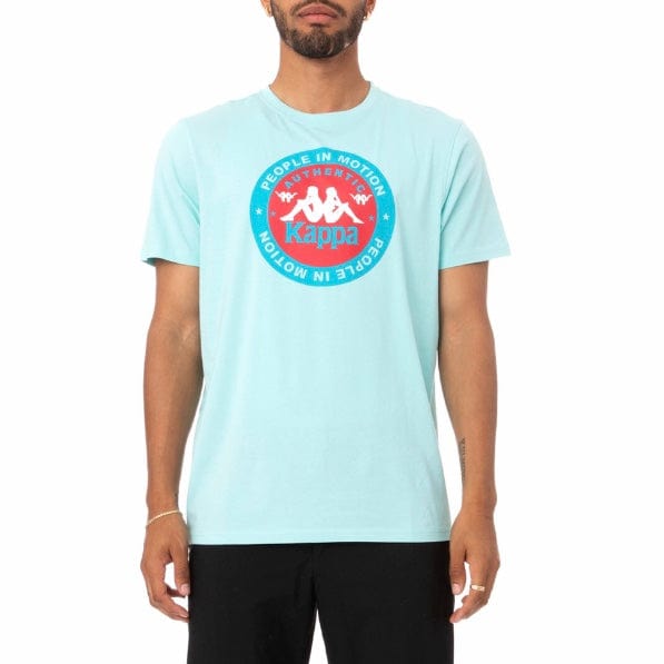 Kappa Authentic Franeker T Shirt (Blue Peacock/Red) 36167HW