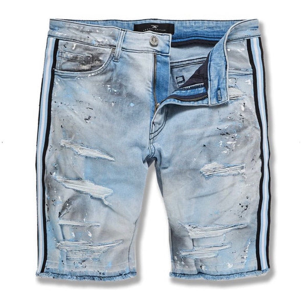 Kids Jordan Sparta Striped Denim Shorts (University Blue) J3168SK