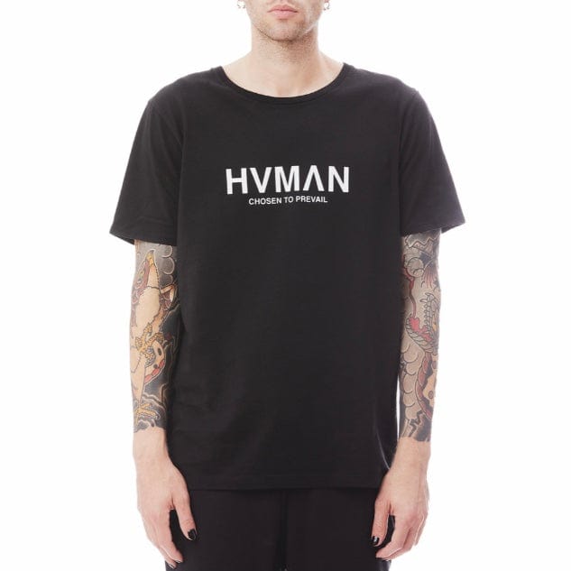 Hvman Basic Logo Crew Neck Tee (Black) 38B0-T10A