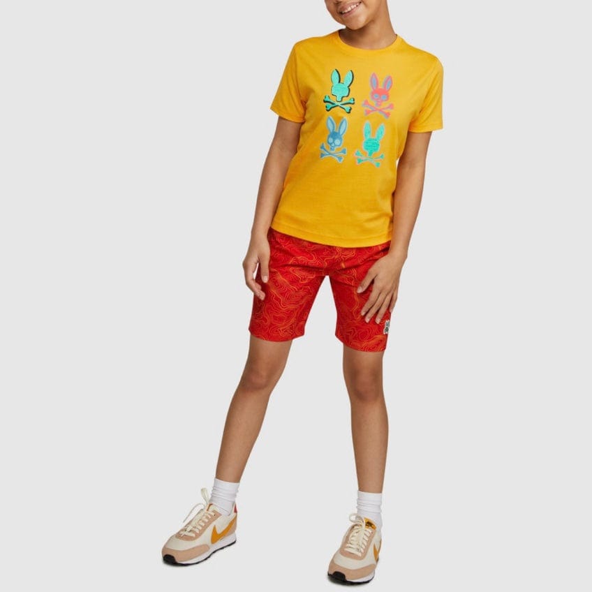 Kids Psycho Bunny Bennett Multi Bunny Tee (Amber Frost) B0U421R1PC