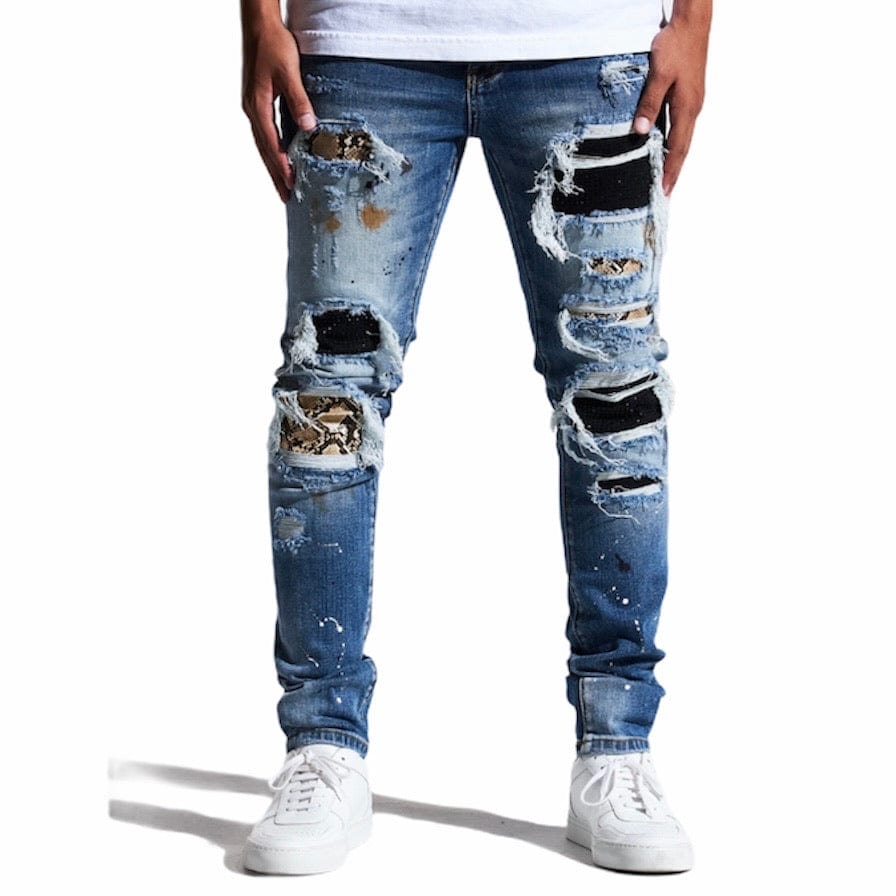 Embellish Crawley Rip & Repair Denim (Indigo Patchwork) EMBSP121-114