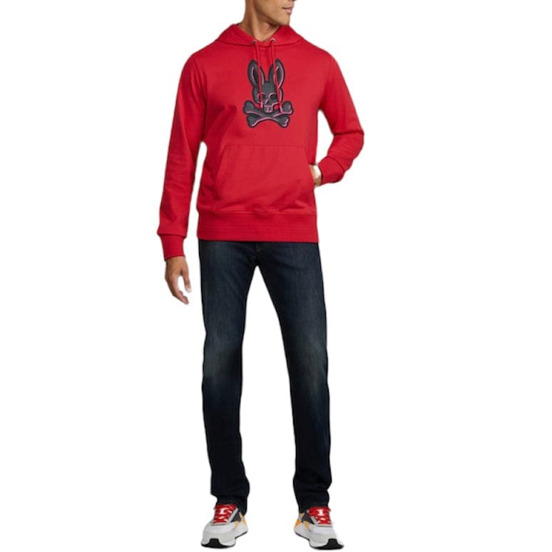 Psycho Bunny Drake Popover Hoodie (Intense Red) B6H630R1FT