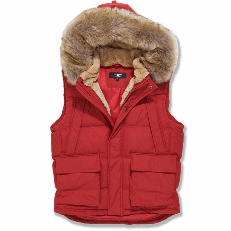 Jordan Craig Yukon Fur Lined Puffer Vest (Red) 9371V