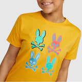 Kids Psycho Bunny Bennett Multi Bunny Tee (Amber Frost) B0U421R1PC
