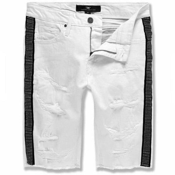 Jordan Craig Vegas Striped Denim Shorts (White) - J3167S