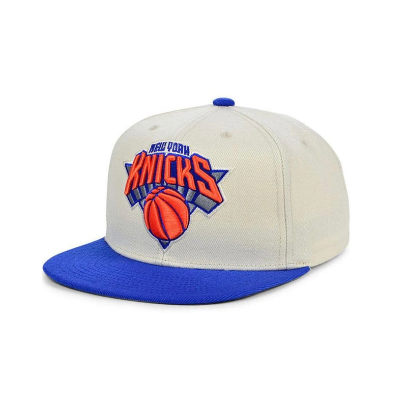 Mitchell & Ness Nba Natural XL Knicks Snapback (Off White/Blue)