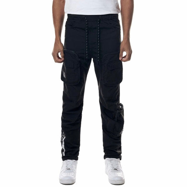 Smoke Rise Printed Nylon Utility Pants (Black) WP23182