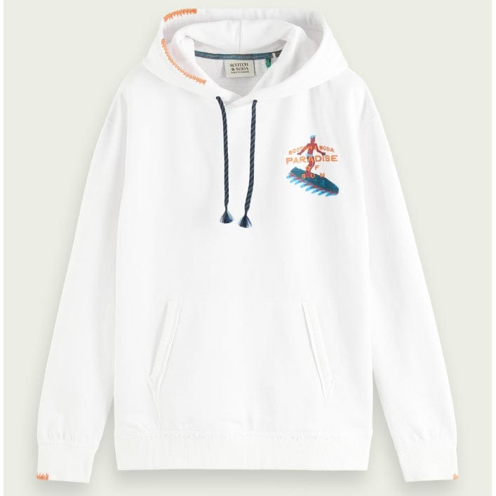 Scotch & Soda Relaxed Fit Artwork Hoodie (White) 172310