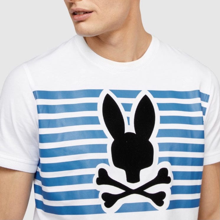 Psycho Bunny Cullman Graphic Tee (White) B6U200N1PC