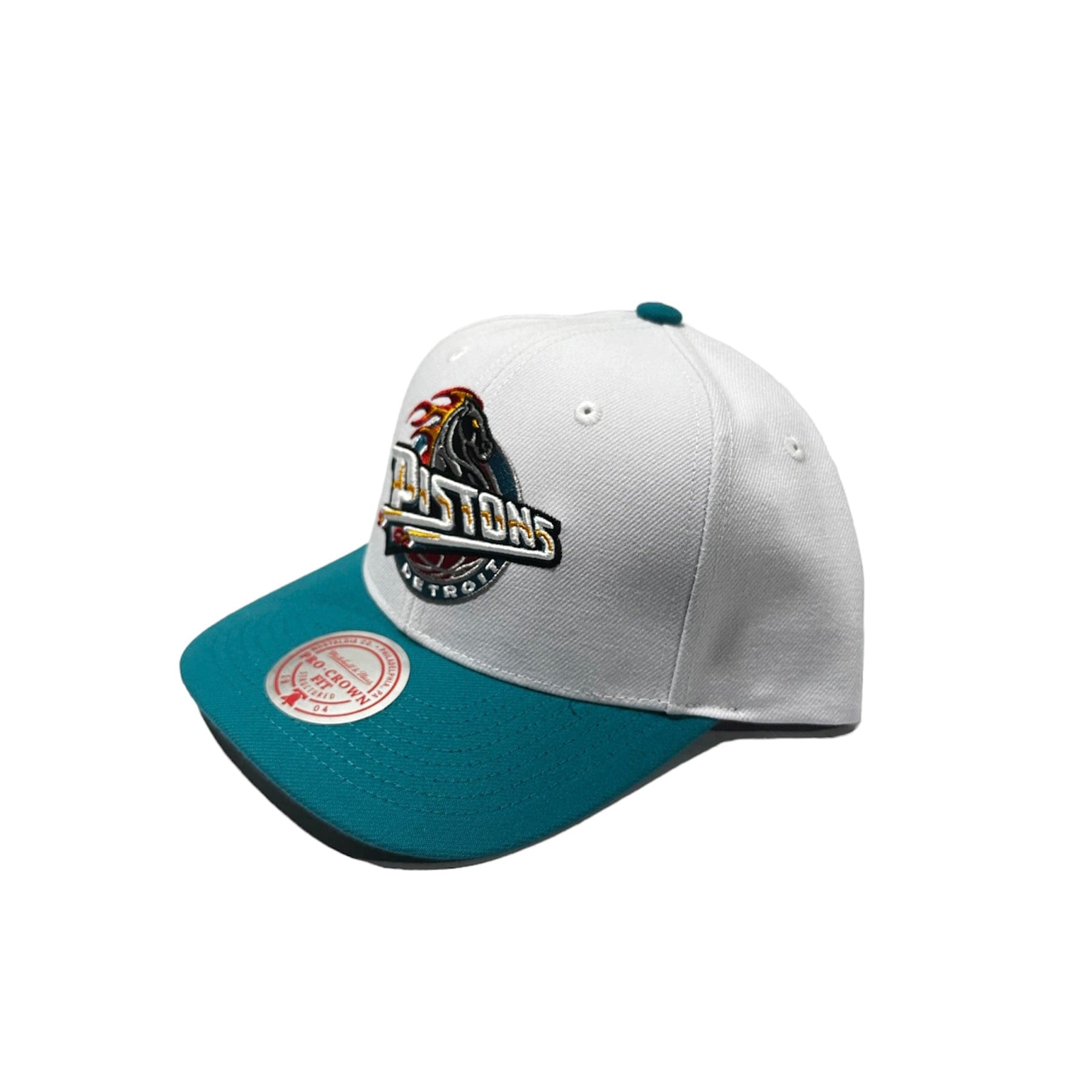 Mitchell & Ness NBA Detroit Pistons Team 2 Tone 2.0 Pro Snapback (White/Teal)