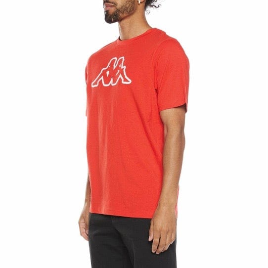 Kappa Logo Fleece Cromok T Shirt (Red Coral)